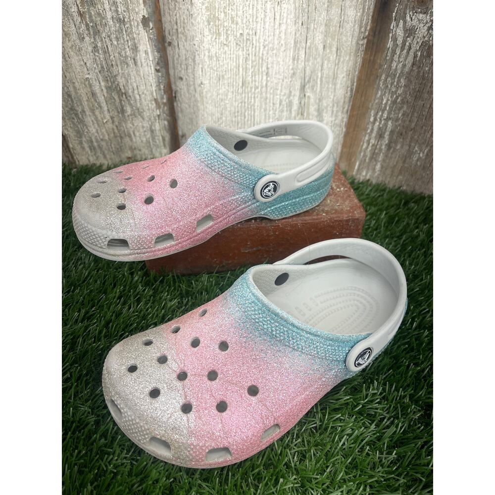 CROCS Classic Glitter Clogs Play Condition J2